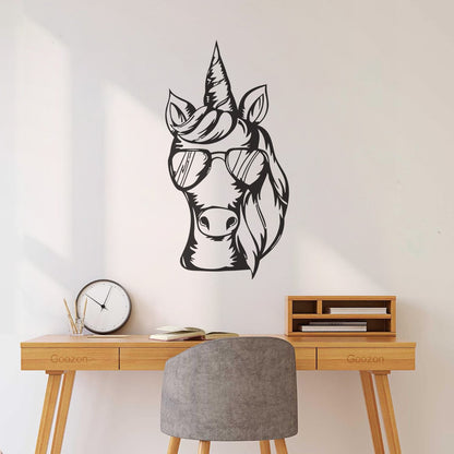 Wall Stickers Paster Paper Unicorn Sunglasses Animal Fantasy Fairy Tale Multi Color Selection