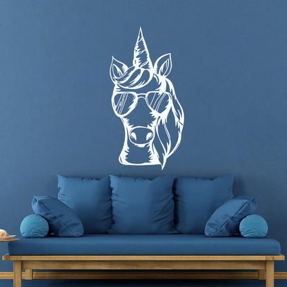 Wall Stickers Paster Paper Unicorn Sunglasses Animal Fantasy Fairy Tale Multi Color Selection
