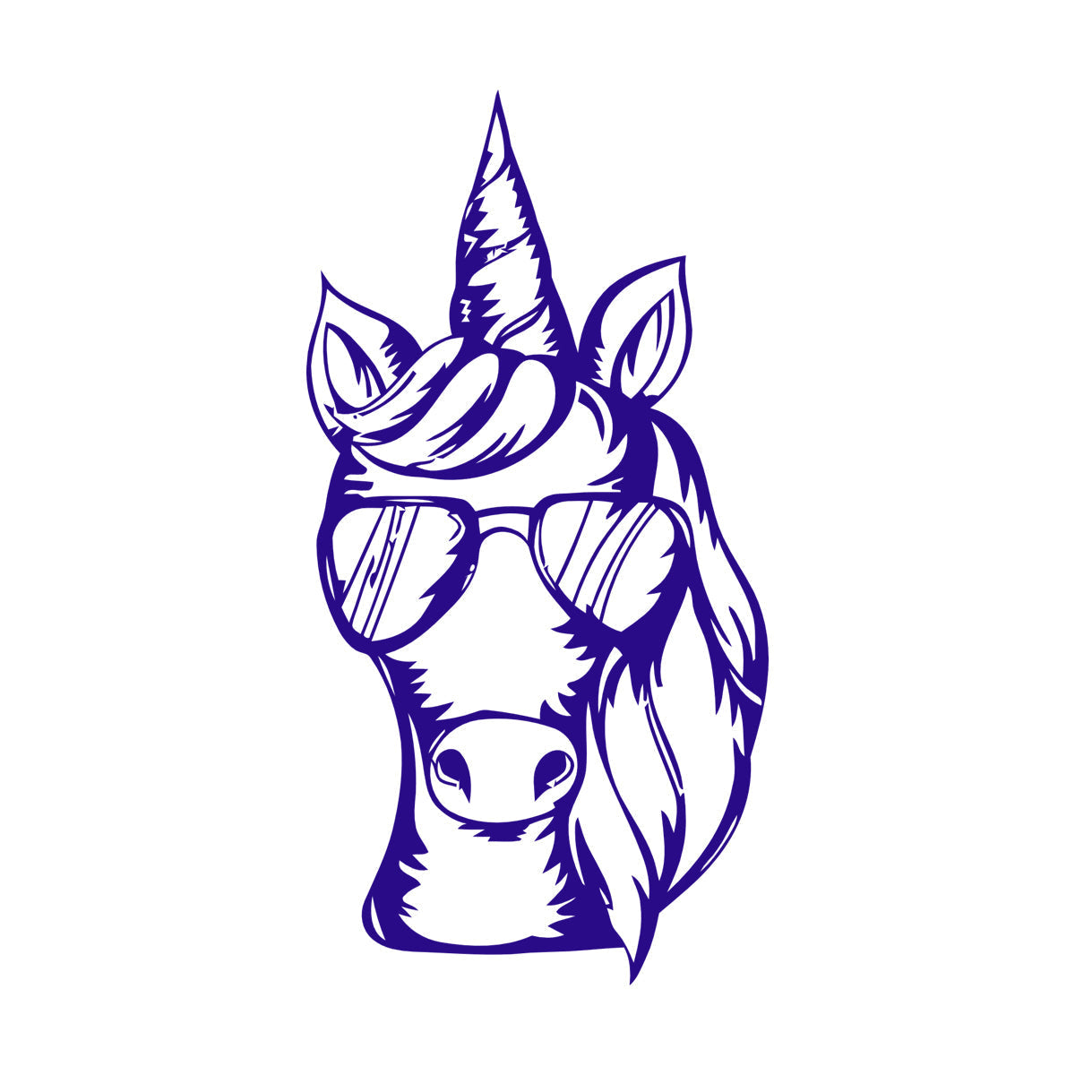 Wall Stickers Paster Paper Unicorn Sunglasses Animal Fantasy Fairy Tale Multi Color Selection