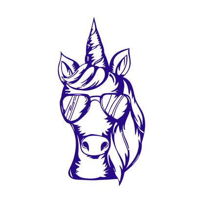 Wall Stickers Paster Paper Unicorn Sunglasses Animal Fantasy Fairy Tale Multi Color Selection