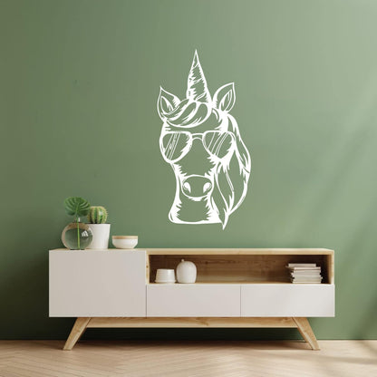 Wall Stickers Paster Paper Unicorn Sunglasses Animal Fantasy Fairy Tale Multi Color Selection