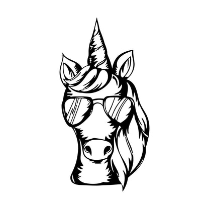Wall Stickers Paster Paper Unicorn Sunglasses Animal Fantasy Fairy Tale Multi Color Selection