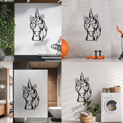 Wall Stickers Paster Paper Unicorn Sunglasses Animal Fantasy Fairy Tale Multi Color Selection