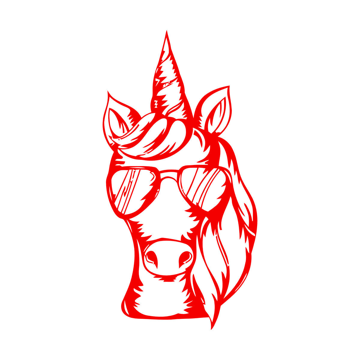 Wall Stickers Paster Paper Unicorn Sunglasses Animal Fantasy Fairy Tale Multi Color Selection