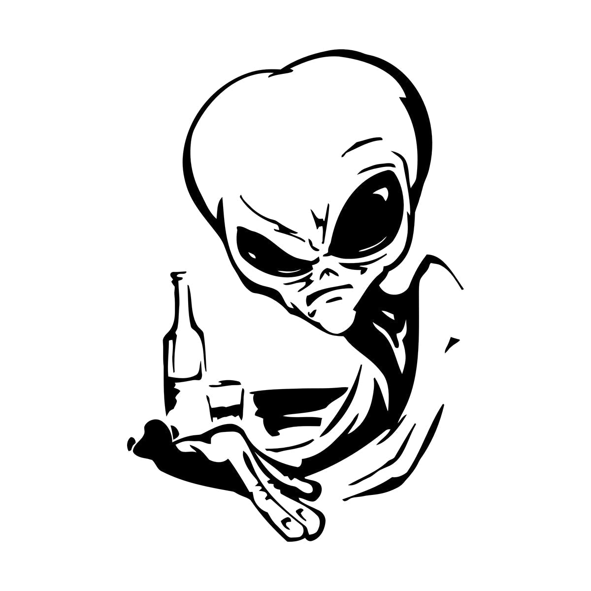 Wall Stickers Drinking Alien Ufo Space Fantasy Drinking Art Mural Painting