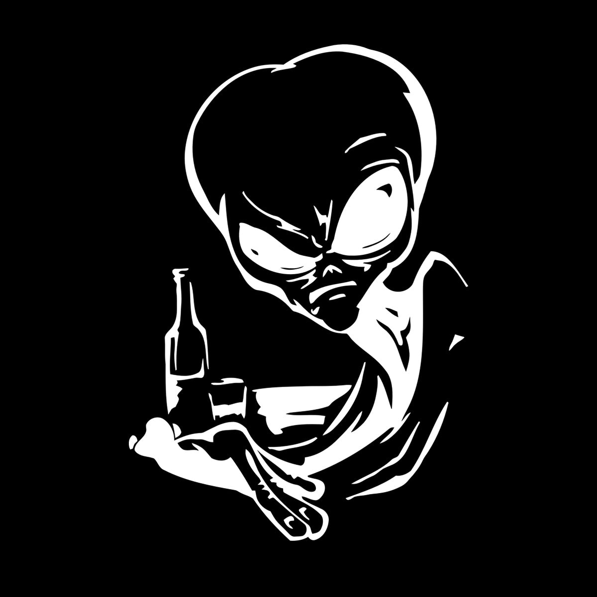 Wall Stickers Drinking Alien Ufo Space Fantasy Drinking Art Mural Painting