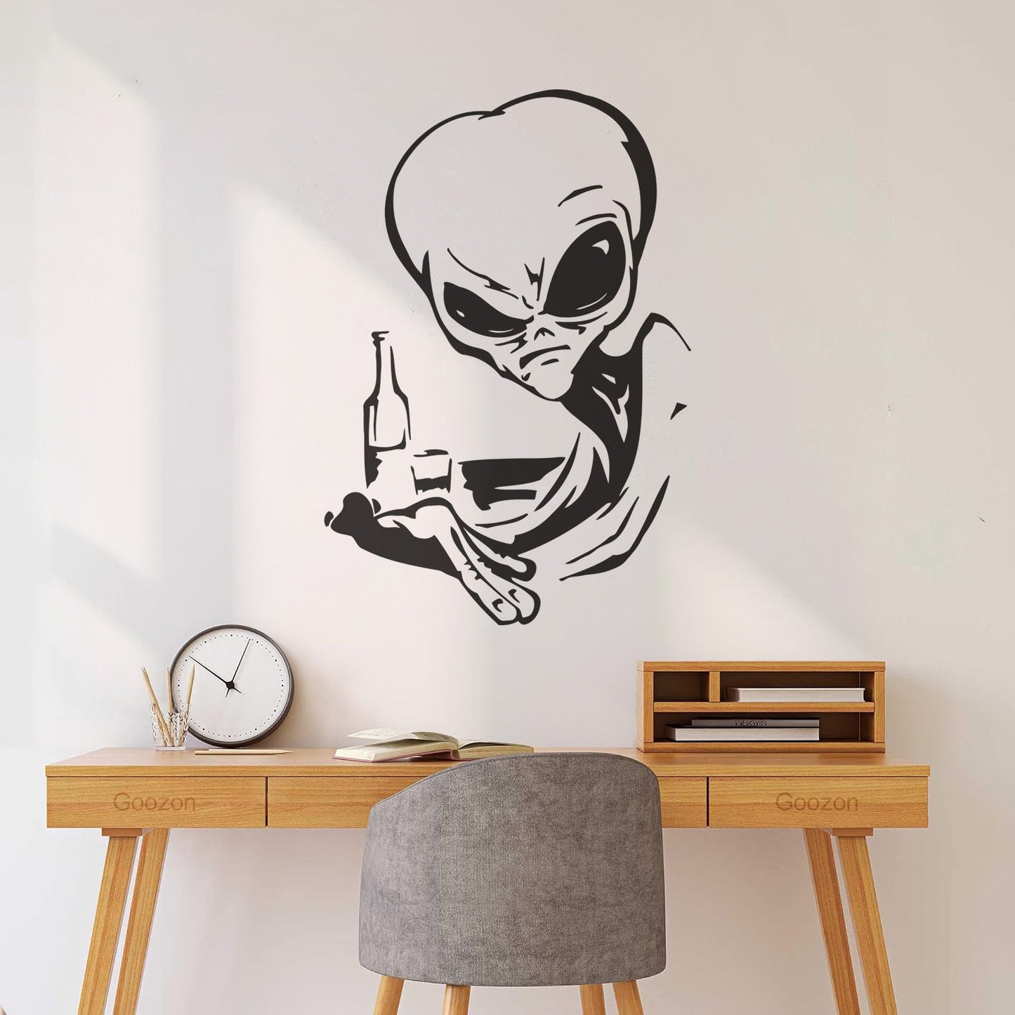 Wall Stickers Drinking Alien Ufo Space Fantasy Drinking Art Mural Painting