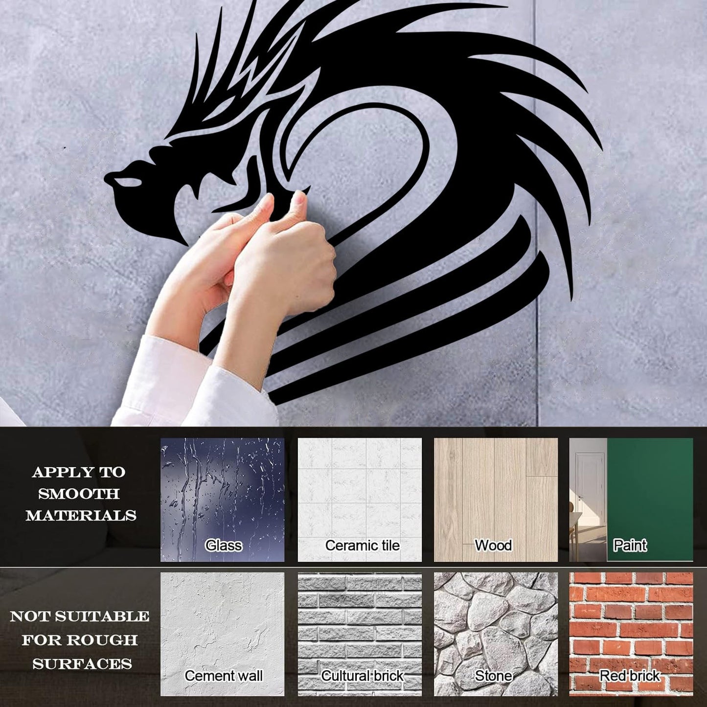 Lettering Stickers Fantasy Mythical Chinese Dragon Art Decoration