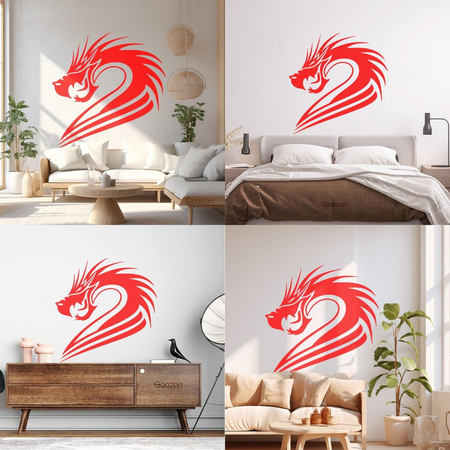 Lettering Stickers Fantasy Mythical Chinese Dragon Art Decoration