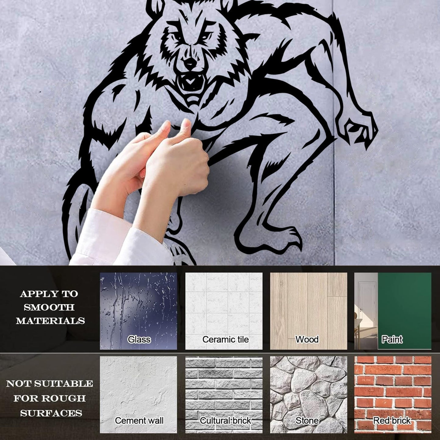 Vinyl Wall Decals Werewolf Wolf Fantasy Nursery Kids Glass Stickers