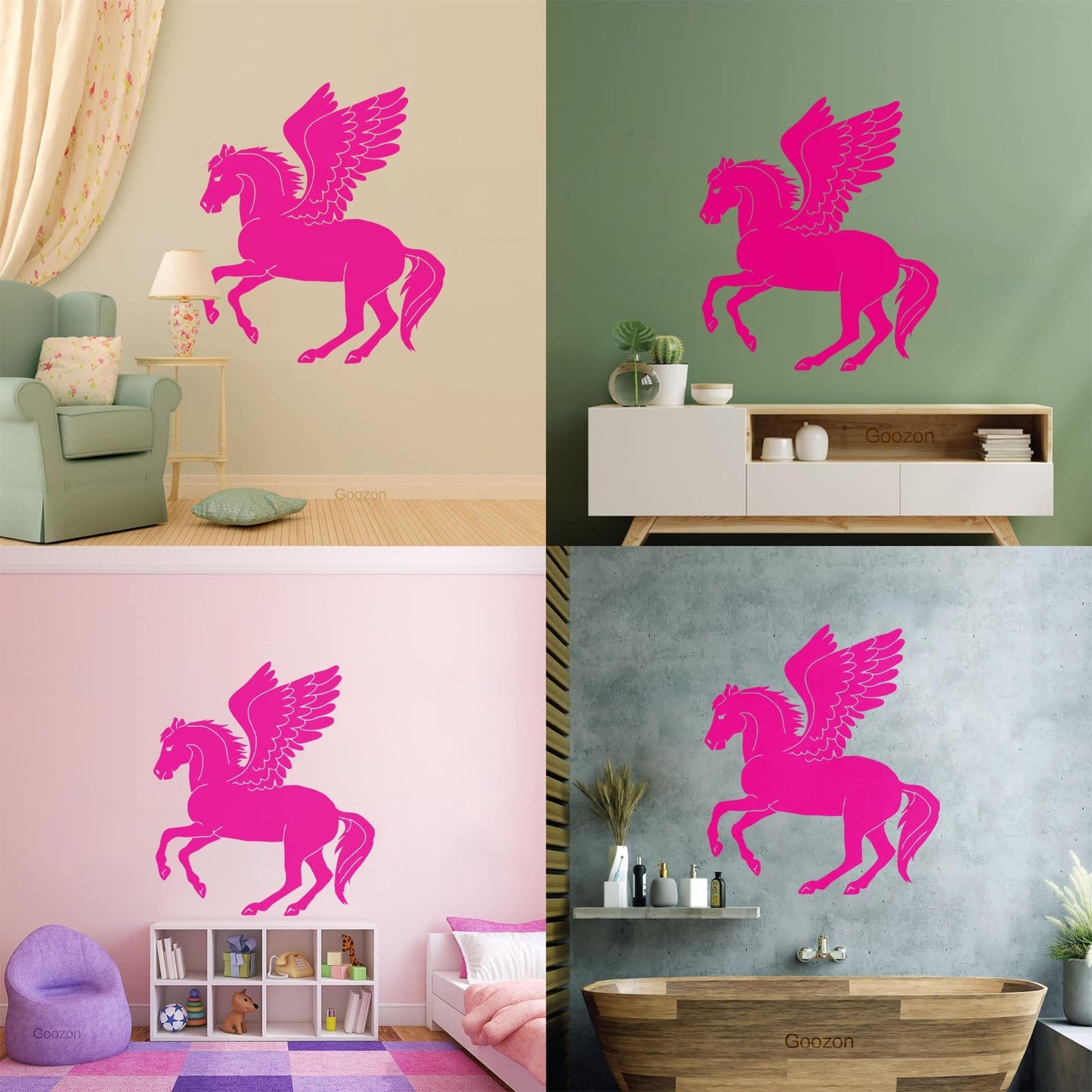 Engraving Decals Pegasus Winged Horse Fantasy Mythical Animal Store Decoration