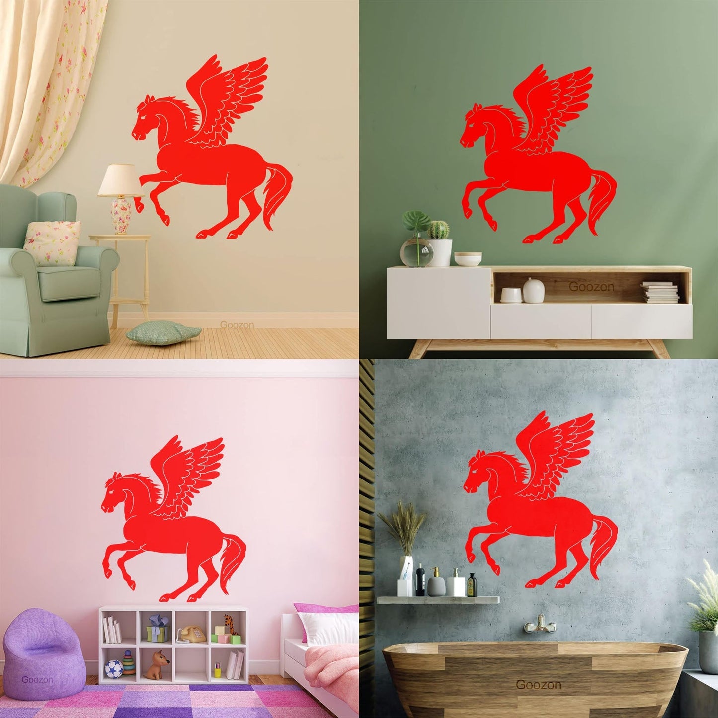 Engraving Decals Pegasus Winged Horse Fantasy Mythical Animal Store Decoration