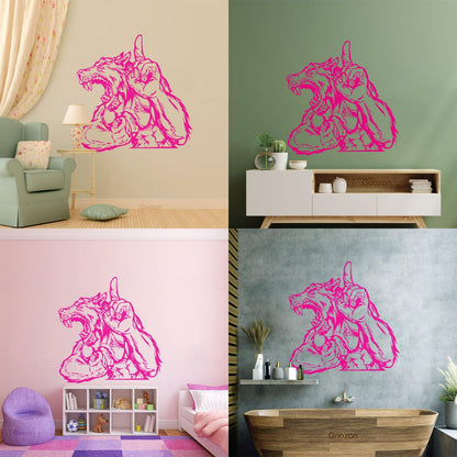 Mural And Wall Vinyl Decal Wolf Werewolf Fantasy Baby Kids Tattoo Culture