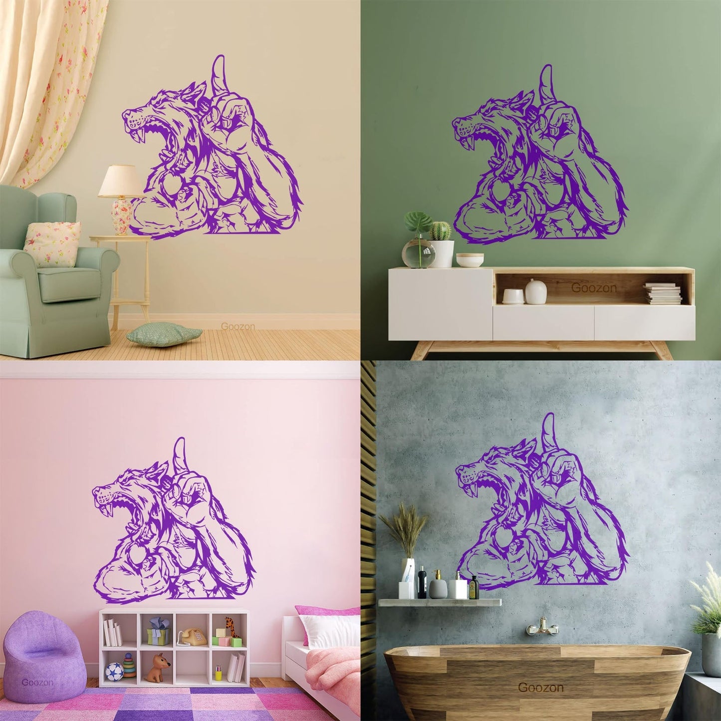Mural And Wall Vinyl Decal Wolf Werewolf Fantasy Baby Kids Tattoo Culture