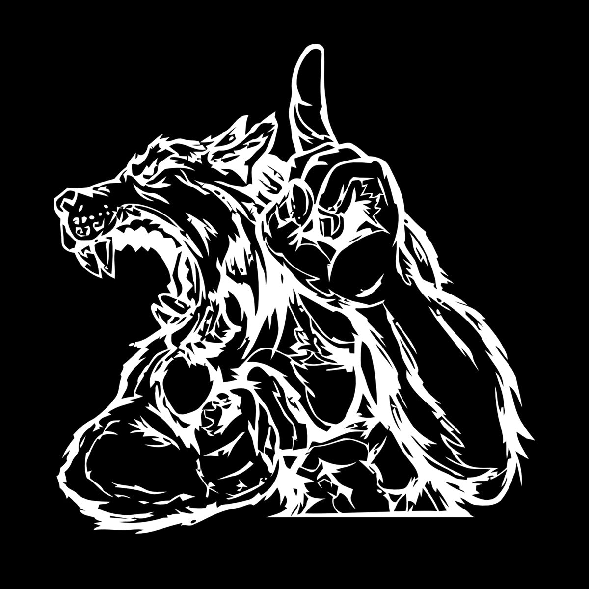 Mural And Wall Vinyl Decal Wolf Werewolf Fantasy Baby Kids Tattoo Culture