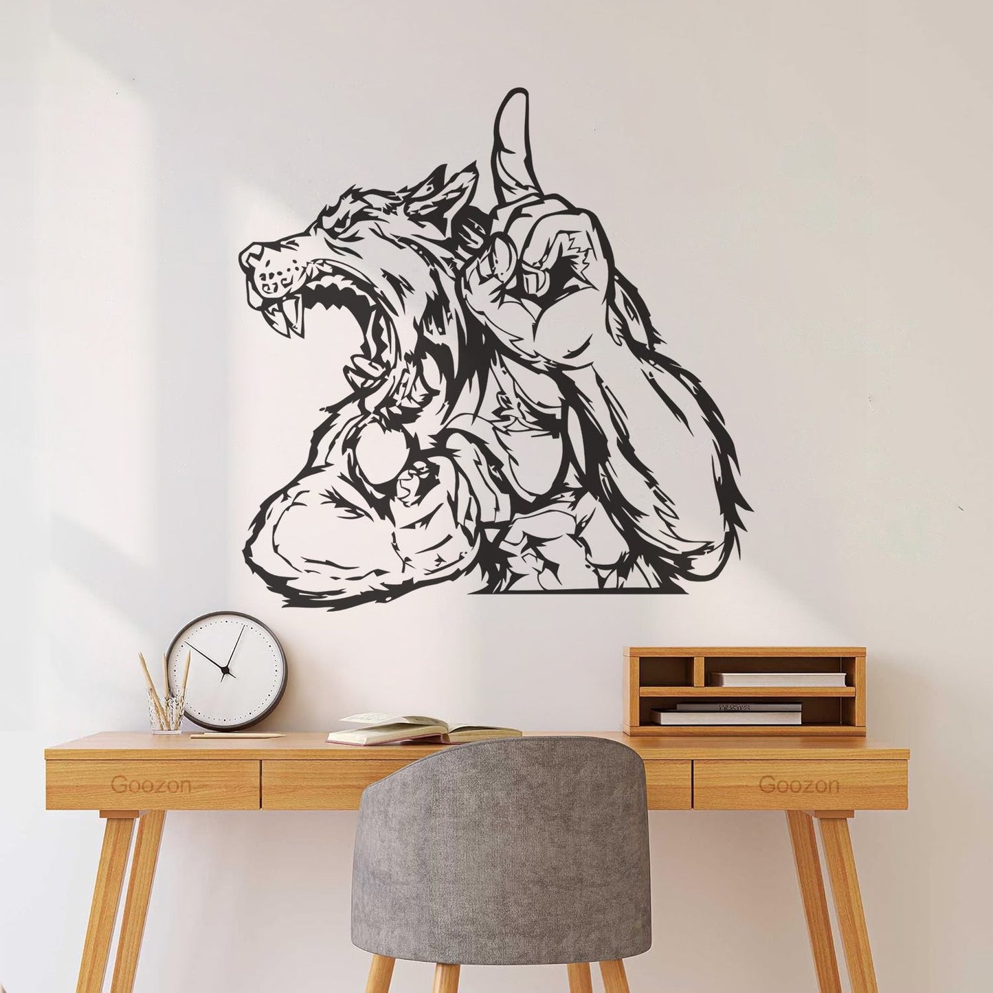 Mural And Wall Vinyl Decal Wolf Werewolf Fantasy Baby Kids Tattoo Culture