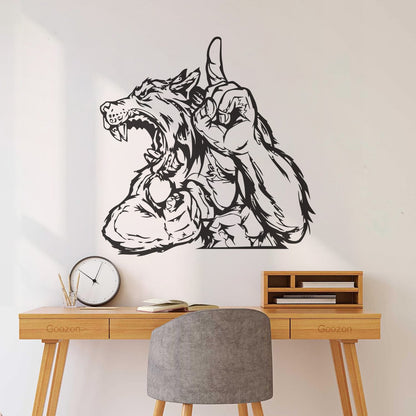 Mural And Wall Vinyl Decal Wolf Werewolf Fantasy Baby Kids Tattoo Culture