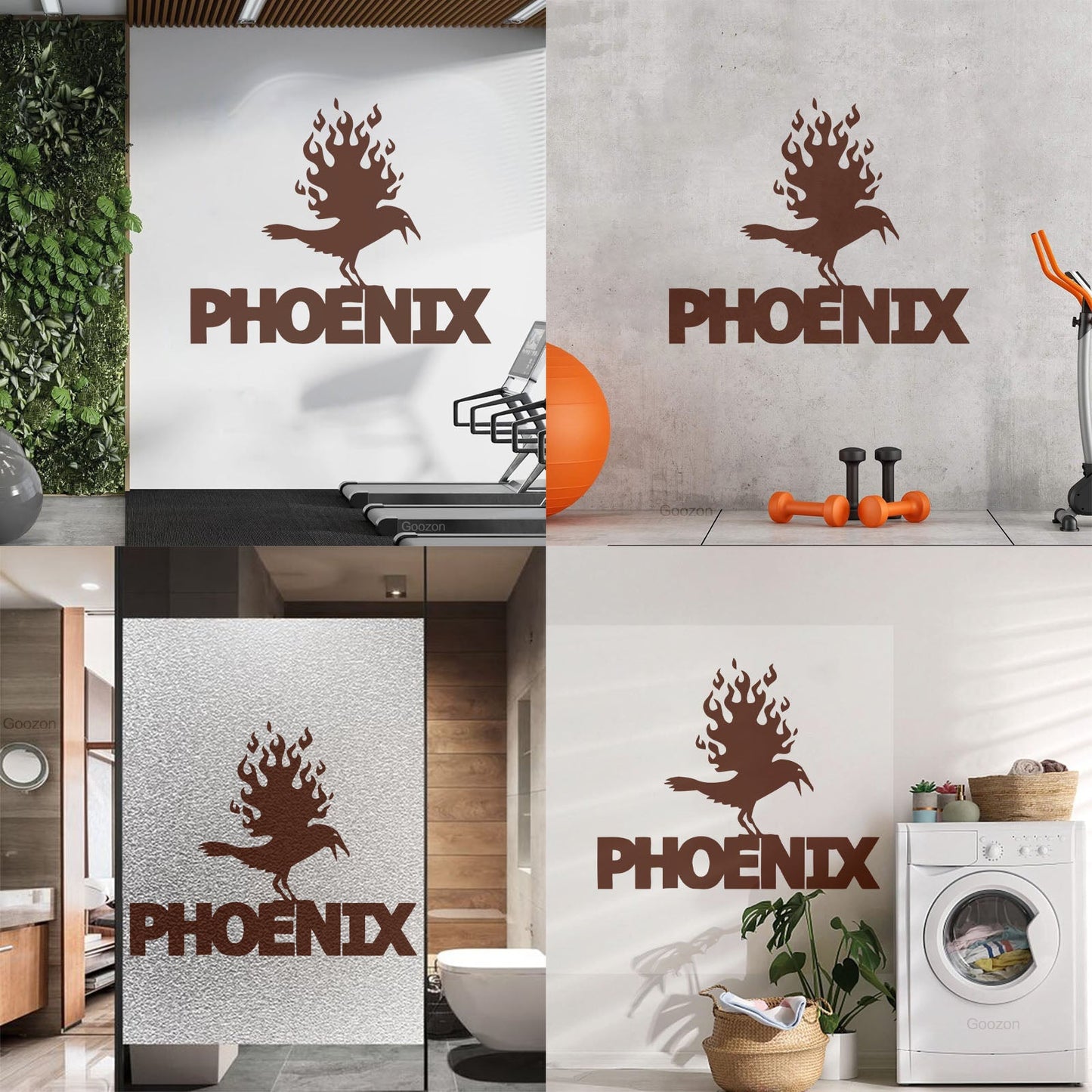 Wall Stickers Paster Paper Phoenix Fire Bird Mythical Fantasy Removable Without Leaving Glue