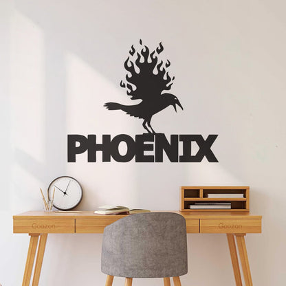 Wall Stickers Paster Paper Phoenix Fire Bird Mythical Fantasy Removable Without Leaving Glue