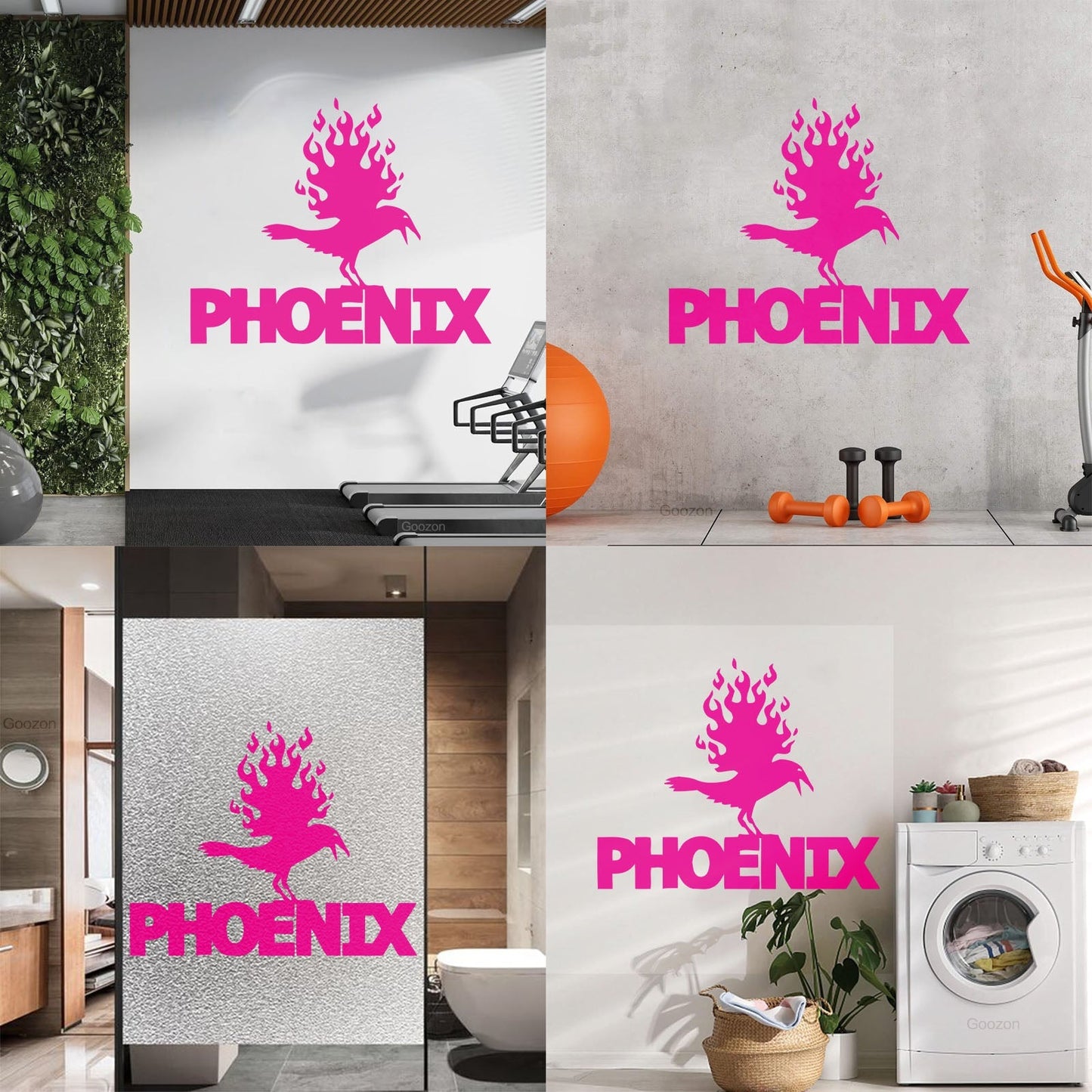 Wall Stickers Paster Paper Phoenix Fire Bird Mythical Fantasy Removable Without Leaving Glue