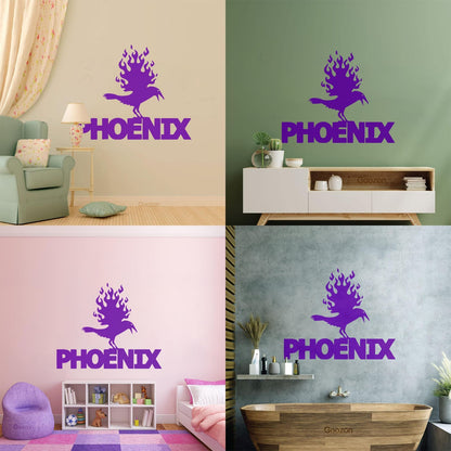 Wall Stickers Paster Paper Phoenix Fire Bird Mythical Fantasy Removable Without Leaving Glue