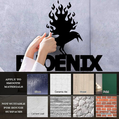 Wall Stickers Paster Paper Phoenix Fire Bird Mythical Fantasy Removable Without Leaving Glue