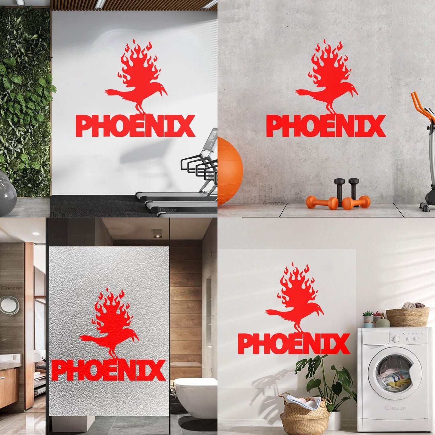 Wall Stickers Paster Paper Phoenix Fire Bird Mythical Fantasy Removable Without Leaving Glue