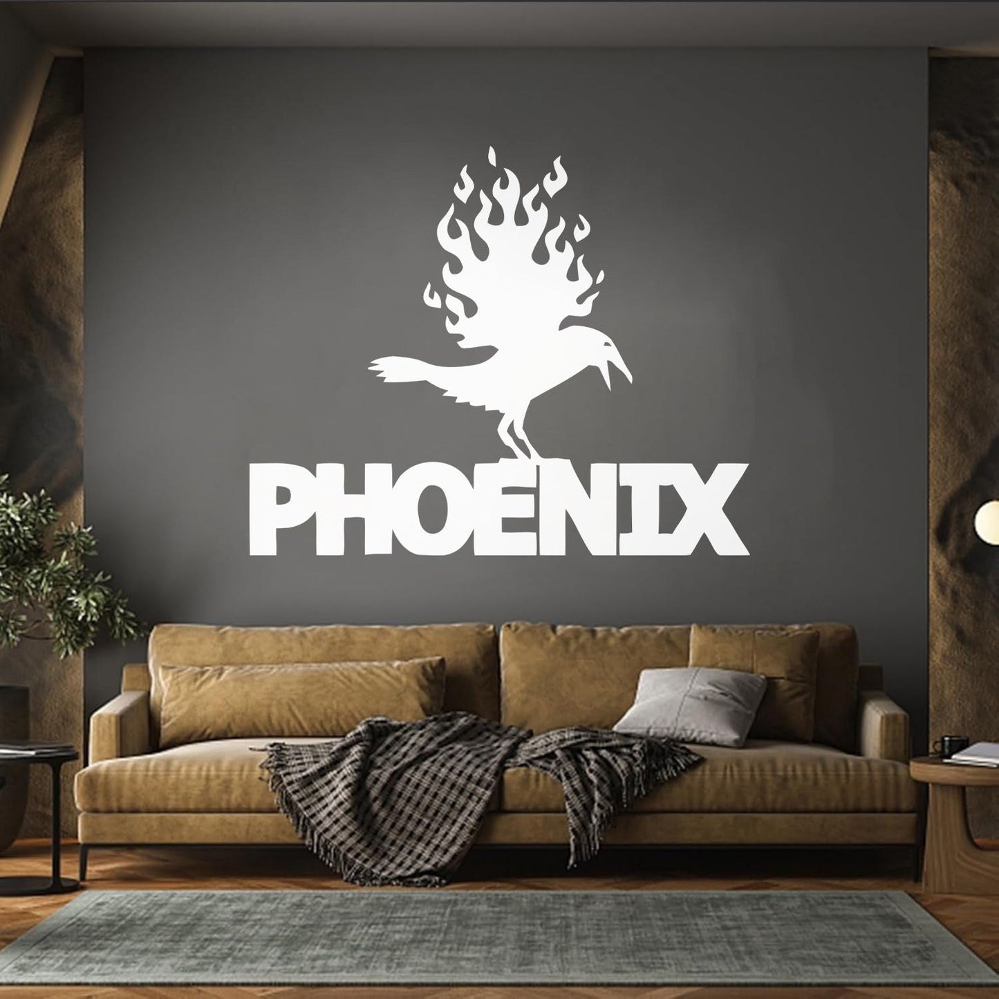 Wall Stickers Paster Paper Phoenix Fire Bird Mythical Fantasy Removable Without Leaving Glue