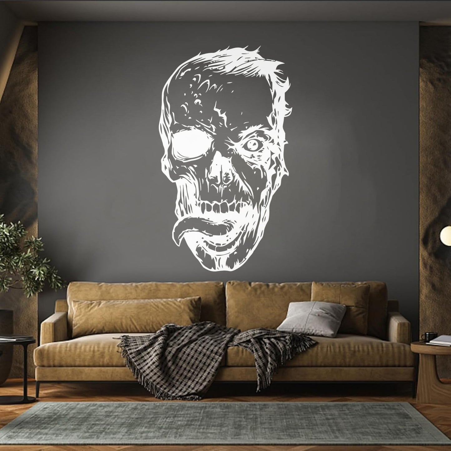Wall Vinyl Sticker Decor Zombie Head Monster Skull Death Fantasy Self Adhesive
