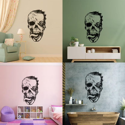 Wall Vinyl Sticker Decor Zombie Head Monster Skull Death Fantasy Self Adhesive