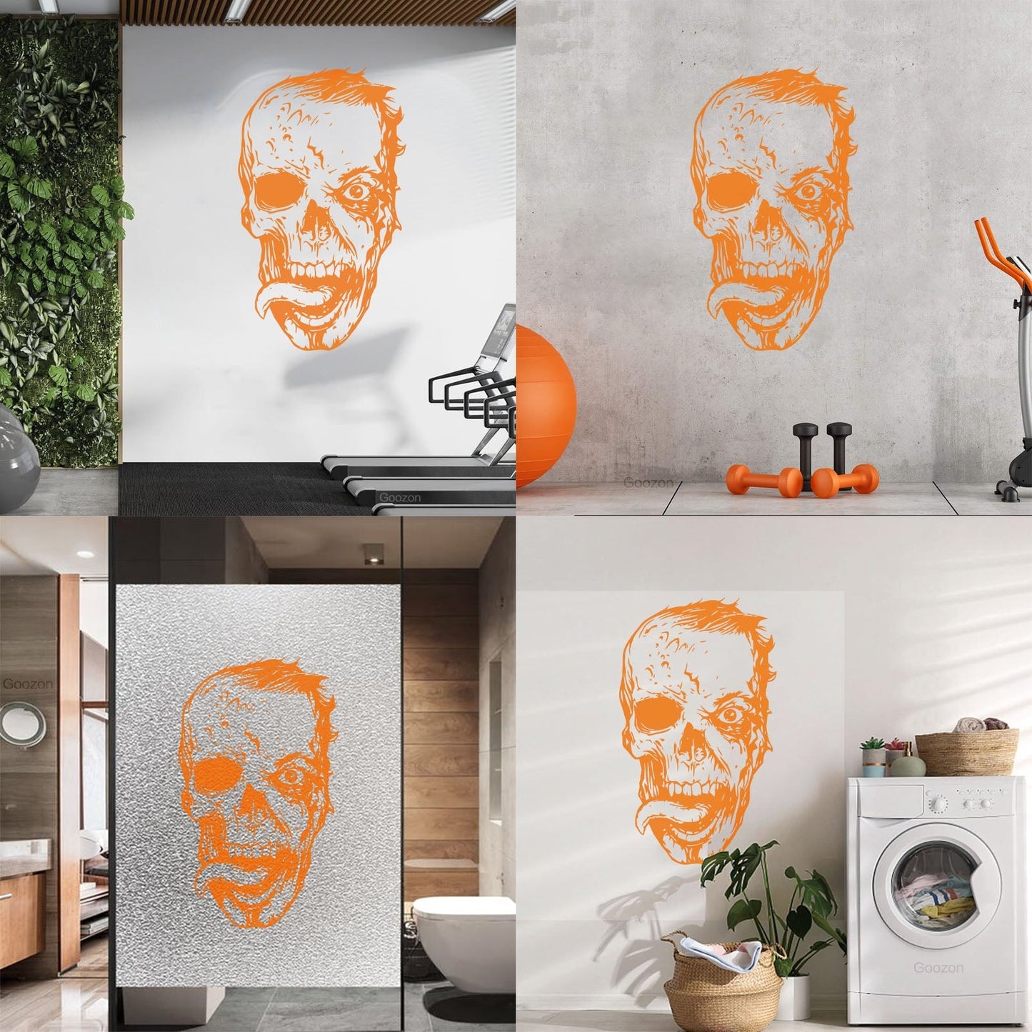 Wall Vinyl Sticker Decor Zombie Head Monster Skull Death Fantasy Self Adhesive