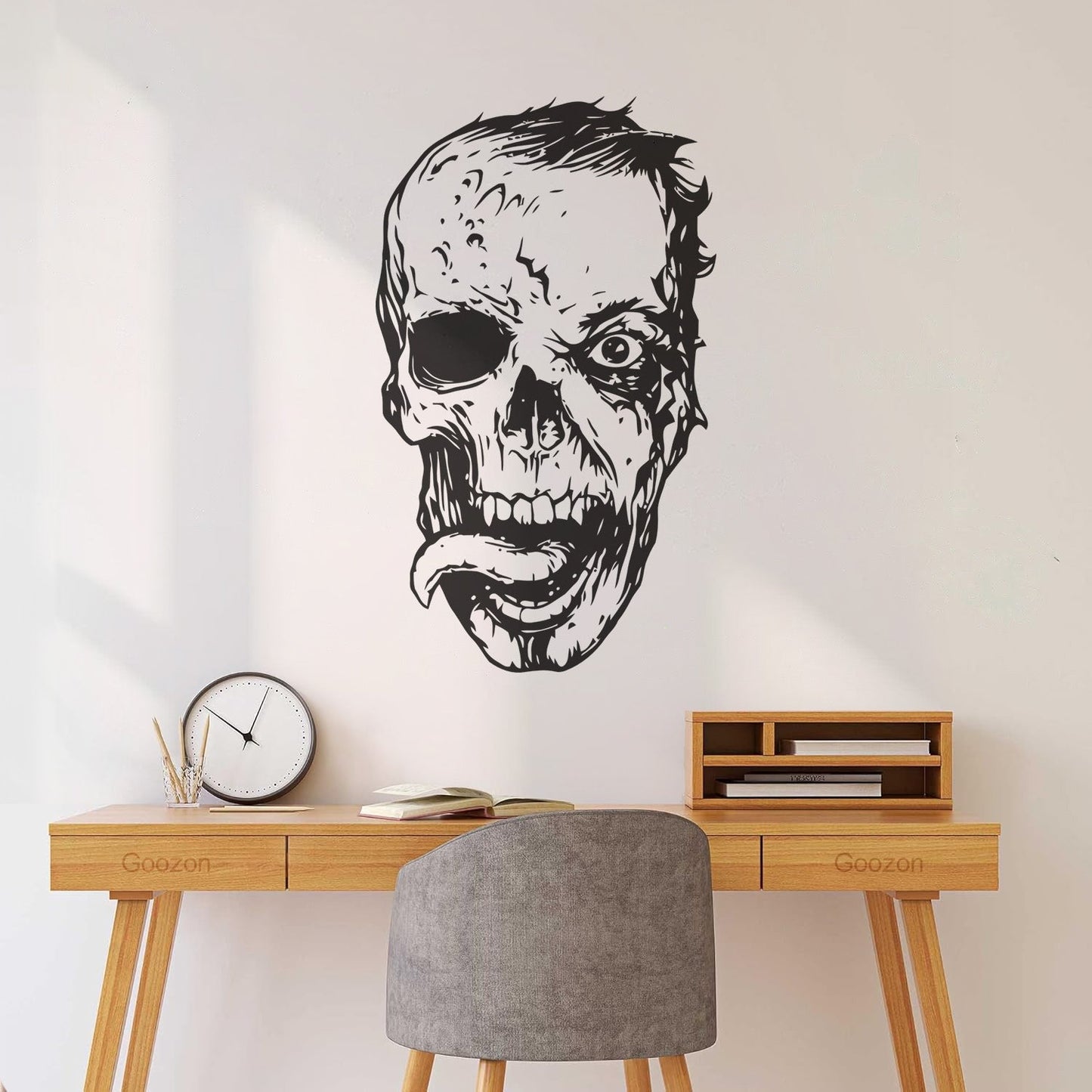 Wall Vinyl Sticker Decor Zombie Head Monster Skull Death Fantasy Self Adhesive