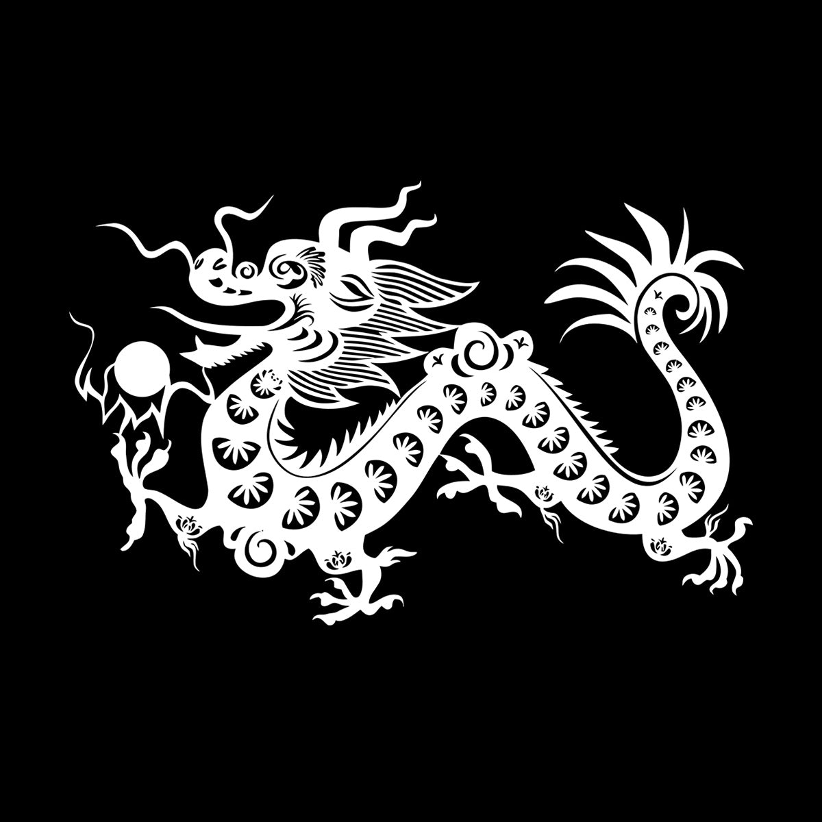 Fine Carving Stickers Chinese Dragon Fantasy Mascot China Do Not Damage The Wall Surface
