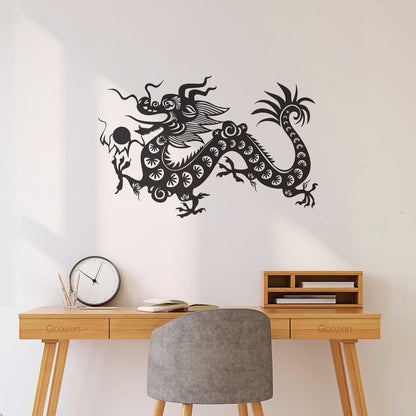 Fine Carving Stickers Chinese Dragon Fantasy Mascot China Do Not Damage The Wall Surface