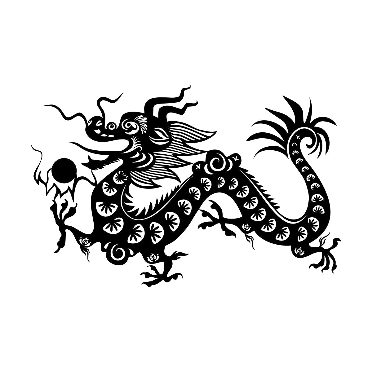 Fine Carving Stickers Chinese Dragon Fantasy Mascot China Do Not Damage The Wall Surface