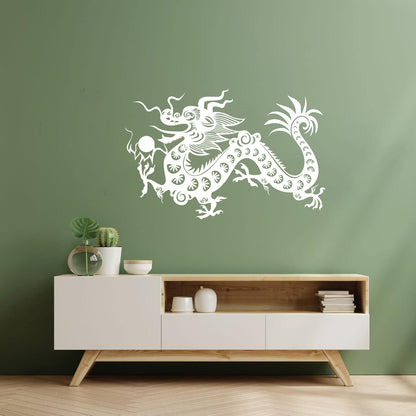 Fine Carving Stickers Chinese Dragon Fantasy Mascot China Do Not Damage The Wall Surface