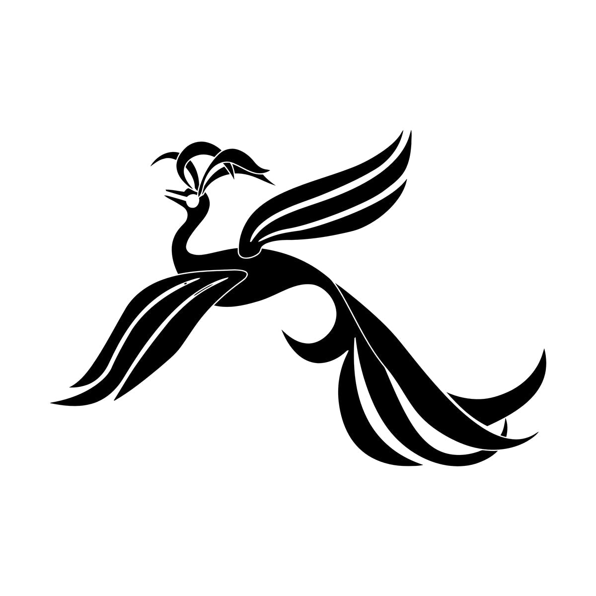 Fine Carving Decals Amazing Fantasy Phoenix Noble Bird On Branch Equipped With Transfer Film Kit