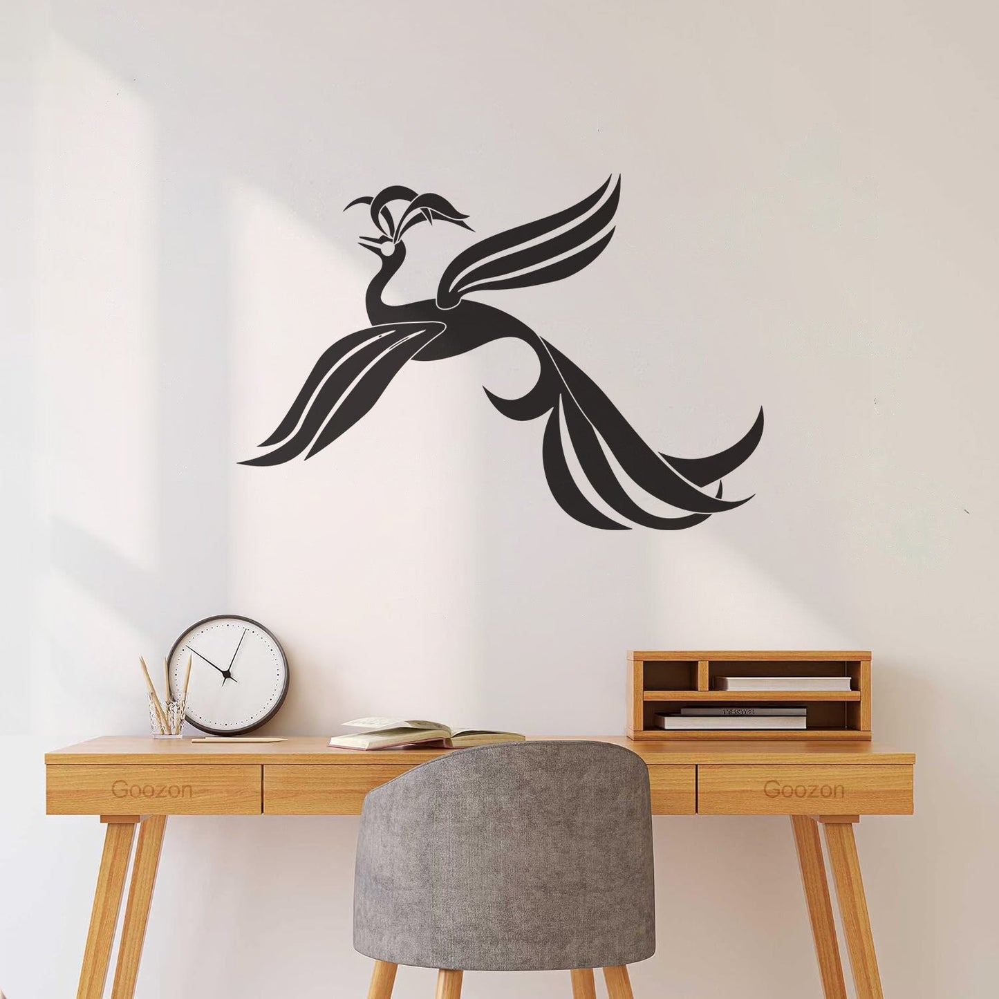 Fine Carving Decals Amazing Fantasy Phoenix Noble Bird On Branch Equipped With Transfer Film Kit