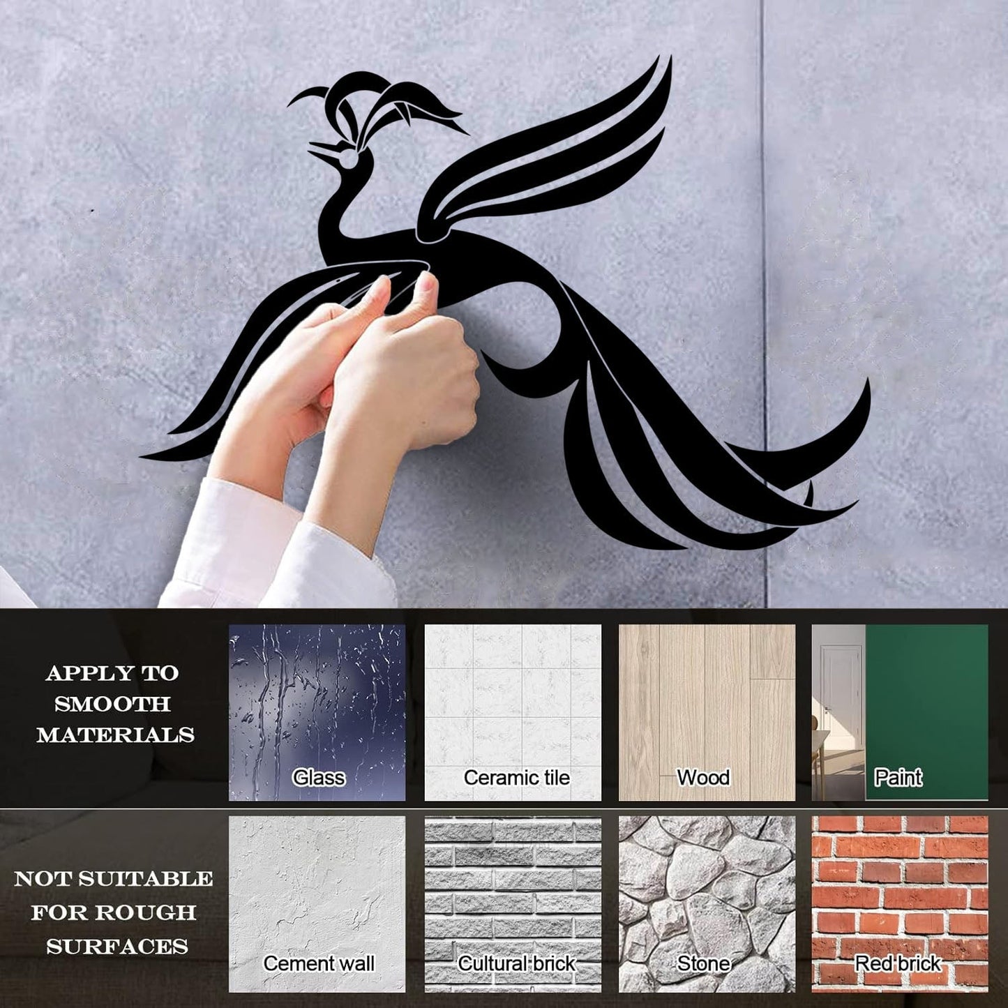 Fine Carving Decals Amazing Fantasy Phoenix Noble Bird On Branch Equipped With Transfer Film Kit