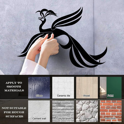 Fine Carving Decals Amazing Fantasy Phoenix Noble Bird On Branch Equipped With Transfer Film Kit