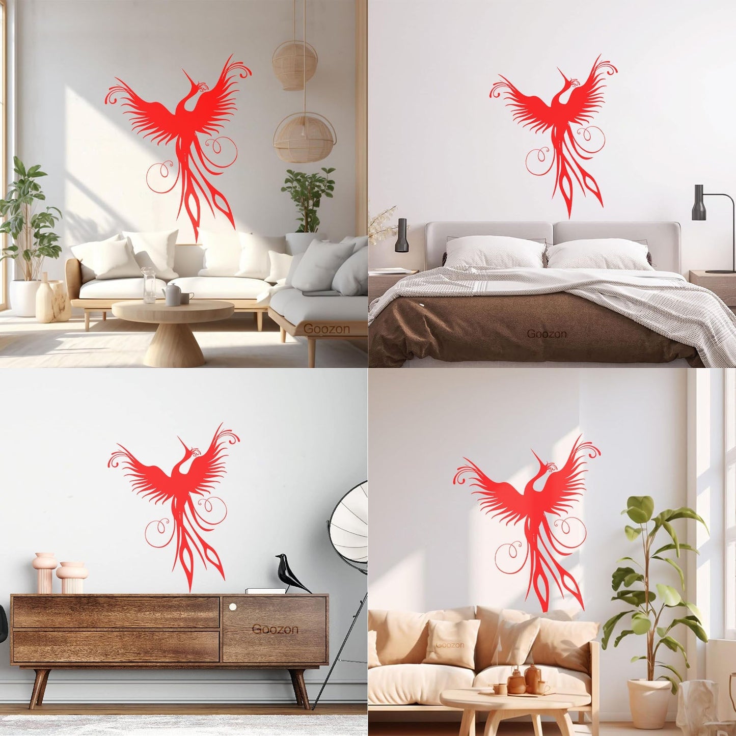 Vinyl Art Sticker Amazing Flying Fantasy Bird Phoenix Symbol Of Revival Easy Installation