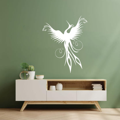 Vinyl Art Sticker Amazing Flying Fantasy Bird Phoenix Symbol Of Revival Easy Installation