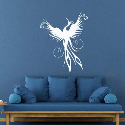 Vinyl Art Sticker Amazing Flying Fantasy Bird Phoenix Symbol Of Revival Easy Installation