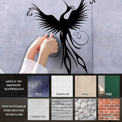 Vinyl Art Sticker Amazing Flying Fantasy Bird Phoenix Symbol Of Revival Easy Installation