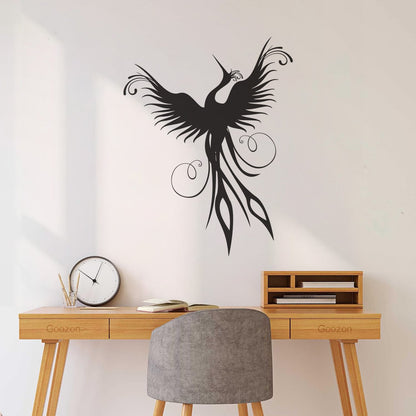 Vinyl Art Sticker Amazing Flying Fantasy Bird Phoenix Symbol Of Revival Easy Installation