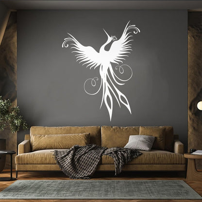Vinyl Art Sticker Amazing Flying Fantasy Bird Phoenix Symbol Of Revival Easy Installation