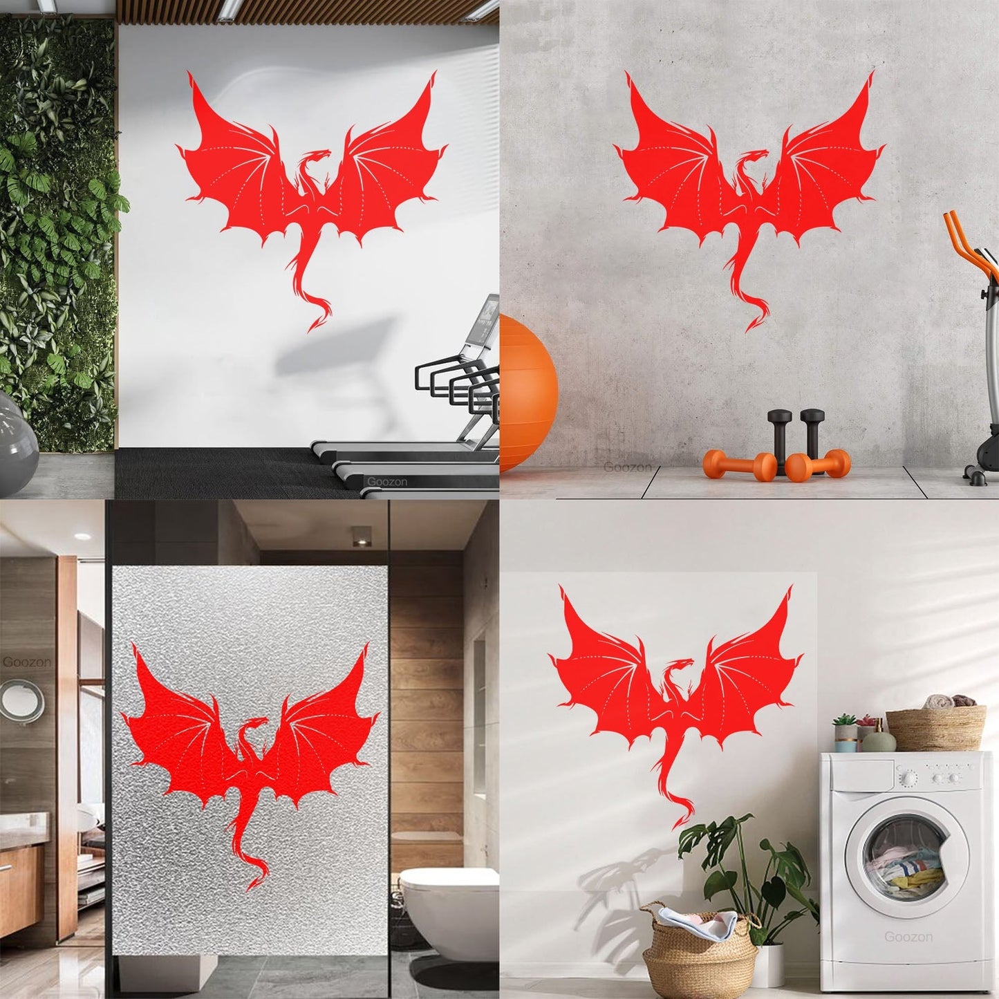 Wall Decals Pvc Fantasy Chinese Dragon Waterproof