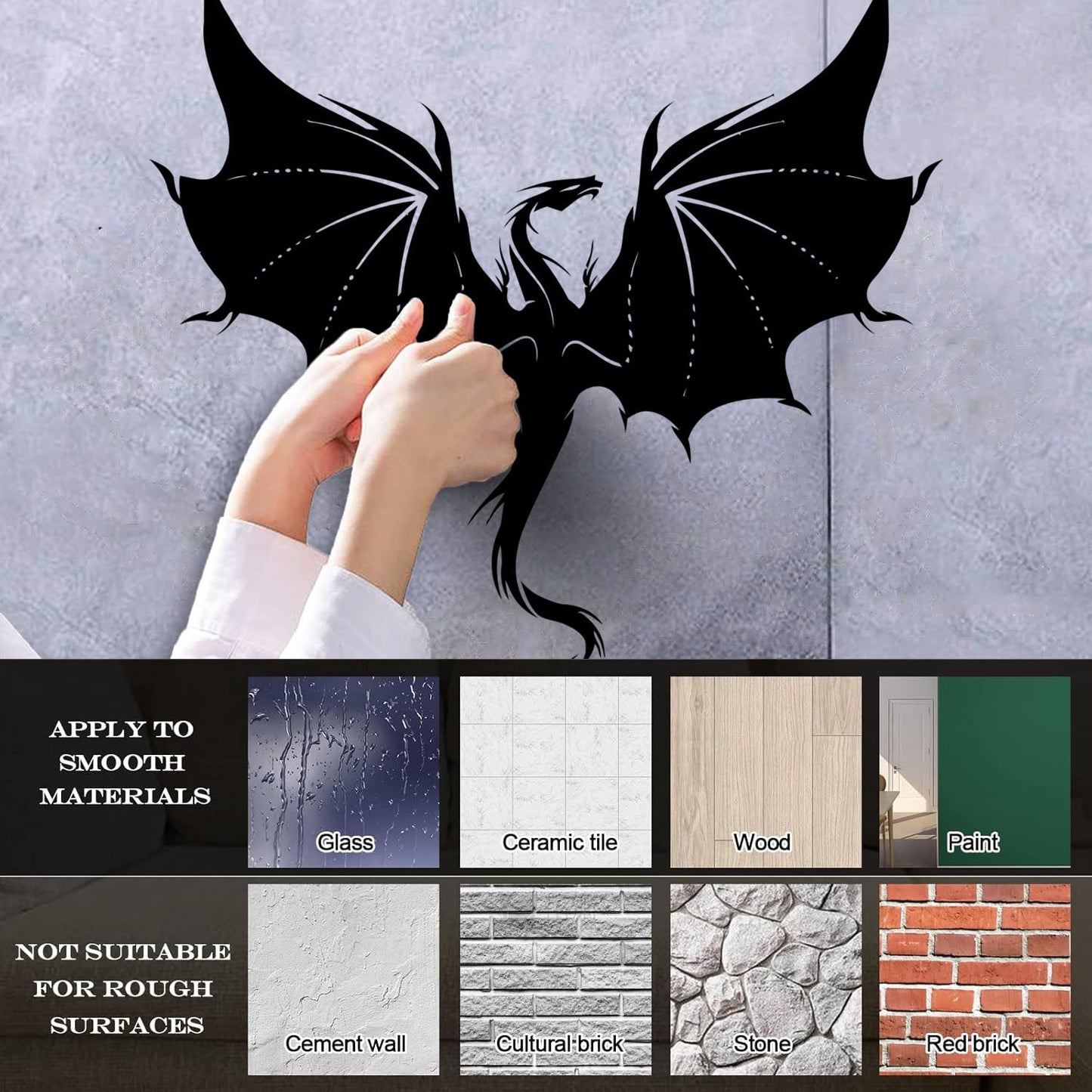 Wall Decals Pvc Fantasy Chinese Dragon Waterproof