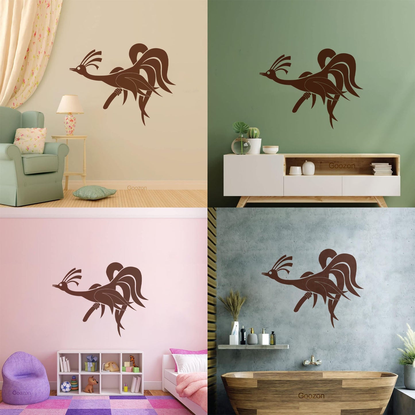 Amazing Fantasy Funny Phoenix Bird Vinyl Wall Decals Wall Beautification