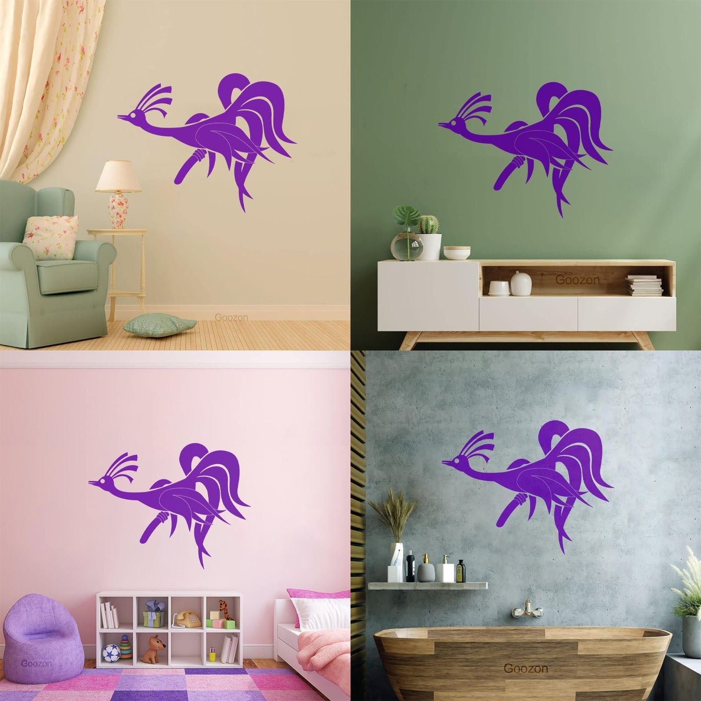 Amazing Fantasy Funny Phoenix Bird Vinyl Wall Decals Wall Beautification